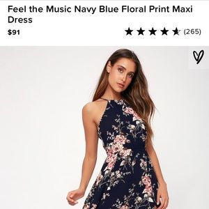 XS Lulu’s Feel the Music Navy Floral Dress